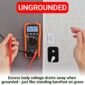 Grounding sheet continuity test with a multimeter